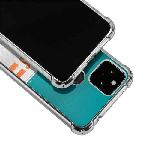 NFL Miami Dolphins White Striped Google Pixel 5 Clear Case